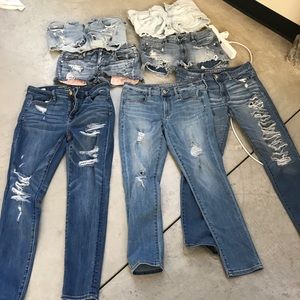 7 pair of jeans/ shorts American eagle